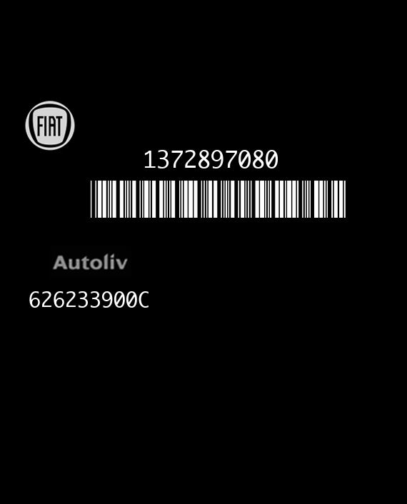 AUTOLIV 626233900C FIAT DOBLO 1372897080 AA EEPROM 95320