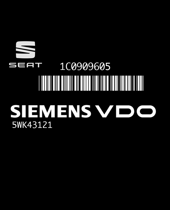 SIEMENS 5WK43121 SEAT LEON 1C0909605 VW51 INDEX 08 EEPROM MC68HC08AZ32A