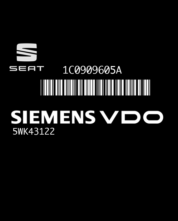 SIEMENS 5WK43122 SEAT LEON 1C0909605A VW51 INDEX 06 EEPROM MC68HC08AZ32A