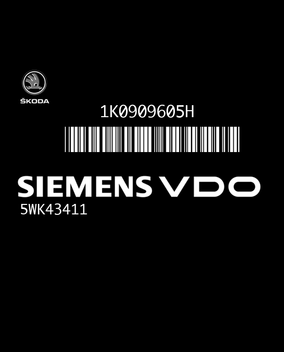 SIEMENS 5WK43411 SKODA OCTAVIA 1K0909605H VW8 06 H023 S0700 EEPROM 95160