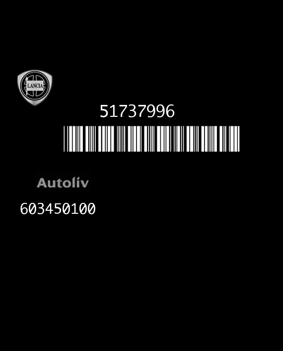 AUTOLIV 603450100 LANCYA YPSILON 51737996 AH EEPROM 95160