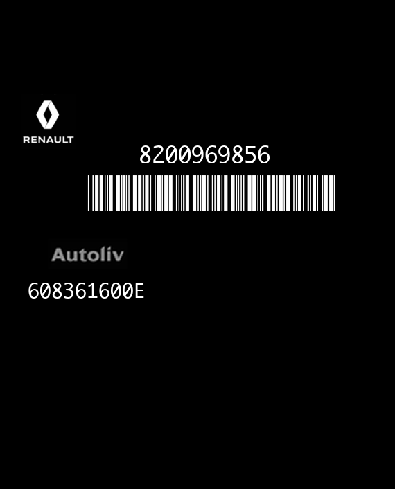 AUTOLIV 608361600E RENAULT TRAFIC II 8200969856 GM 93863639 AA EEPROM 95160