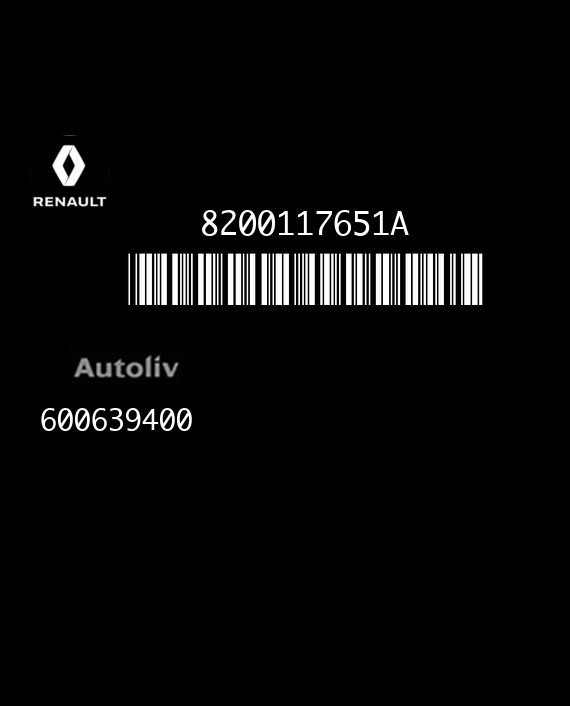 AUTOLIV ACU3 600639400 RENAULT MEGANE SCENIC I 8200117651A AK EEPROM 95080