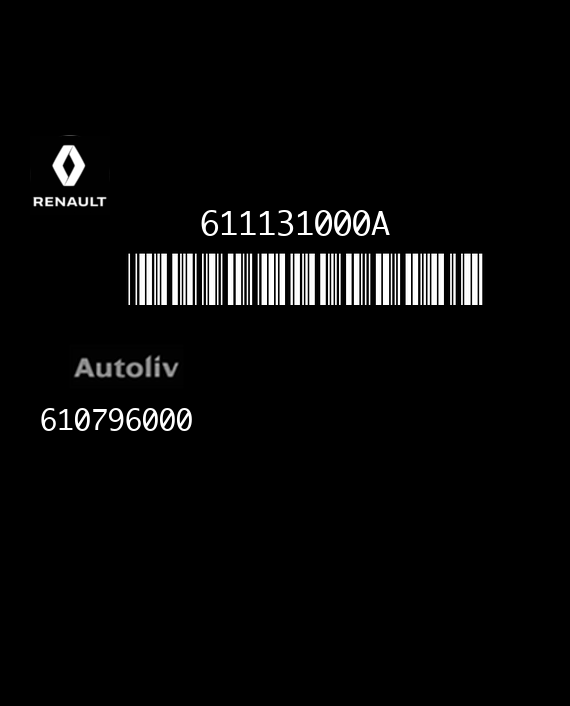 AUTOLIV RC5 P1P2 610796000 RENAULT CLIO III 611131000A 8201043701 AE HW EEPROM 95640