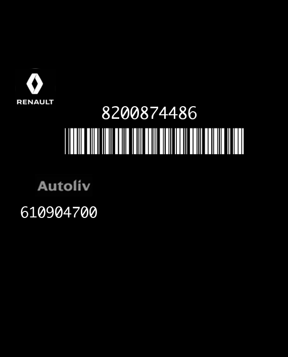 AUTOLIV RC5 P1P2 610904700 RENAULT MEGANE II 8200874486 AA HW 610795700B EEPROM 95640