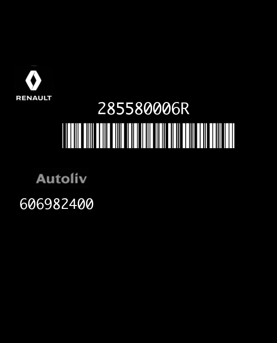 AUTOLIV RC5 X91 606982400 RENAULT LAGUNA III 285580006R HW 610102200C AH EEPROM 95640