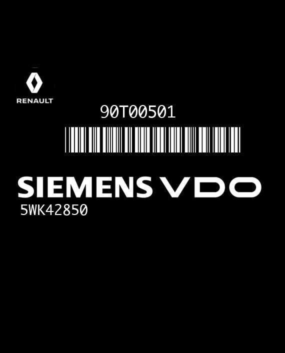 SIEMENS 5WK42850 BREED 90T00501 RENAULT ESPACE III 6025312856C EEPROM MC68HC11