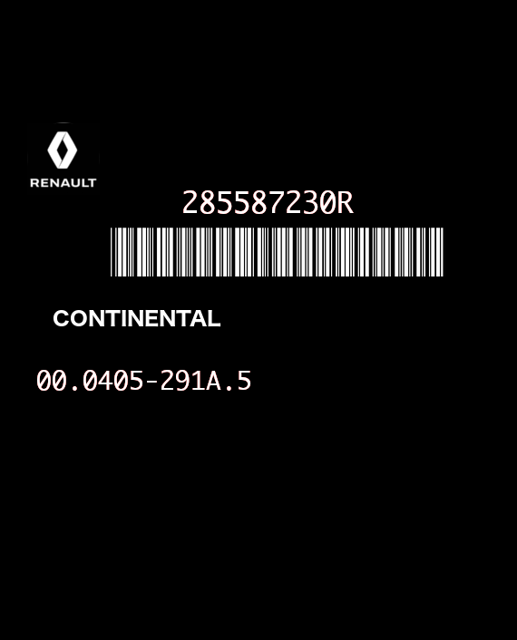 CONTINENTAL TEMIC 00.0405-291A.5 RENAULT MEGANE III 285587230R EEPROM 95640