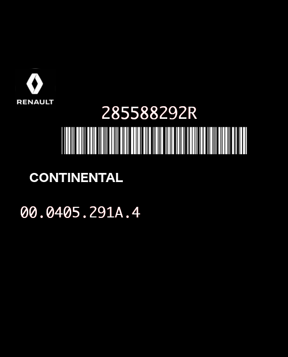 CONTINENTAL TEMIC 00.0405.291A.4 RENAULT MEGANE III 285588292R EEPROM 95640