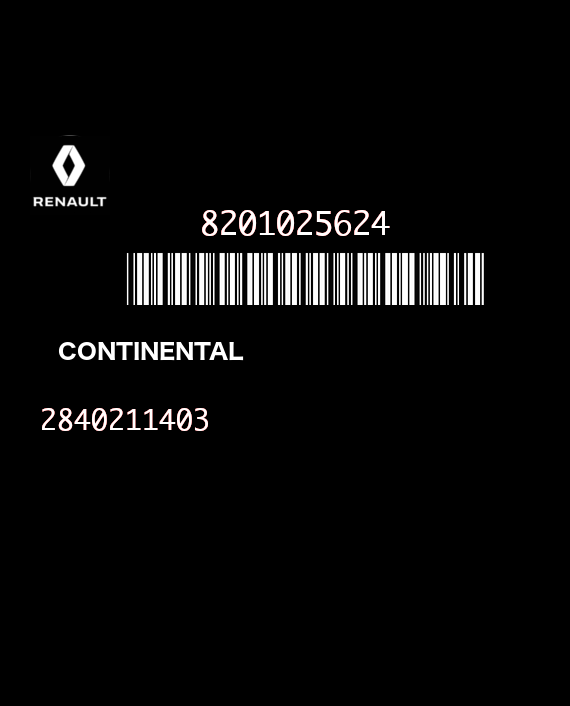 CONTINENTAL TEMIC 2840211403 RENAULT KANGOO II X61 8201025624 EEPROM 95160