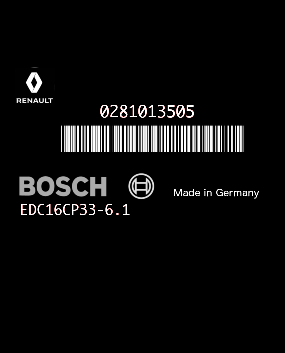 BOSCH EDC16CP33-6.1 0281013505 RENAULT GRAN ESPACE IV 2.0 DCI 150HP 8200520036 8200666513 EEPROM 95320 V1