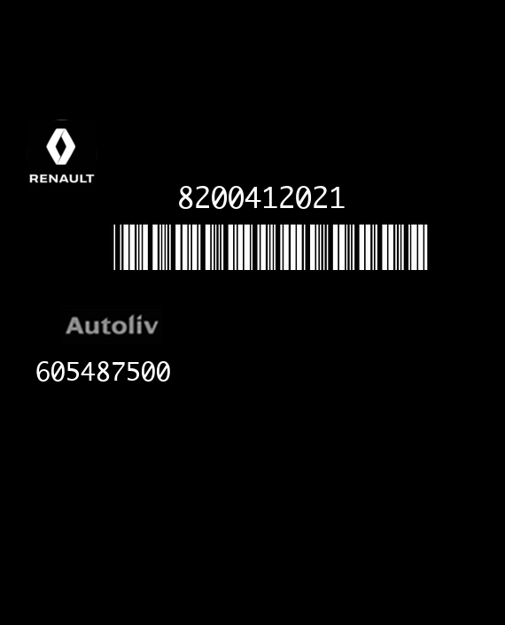 AUTOLIV 605487500 RENAULT LAGUNA II 8200412021 AA EEPROM 95160