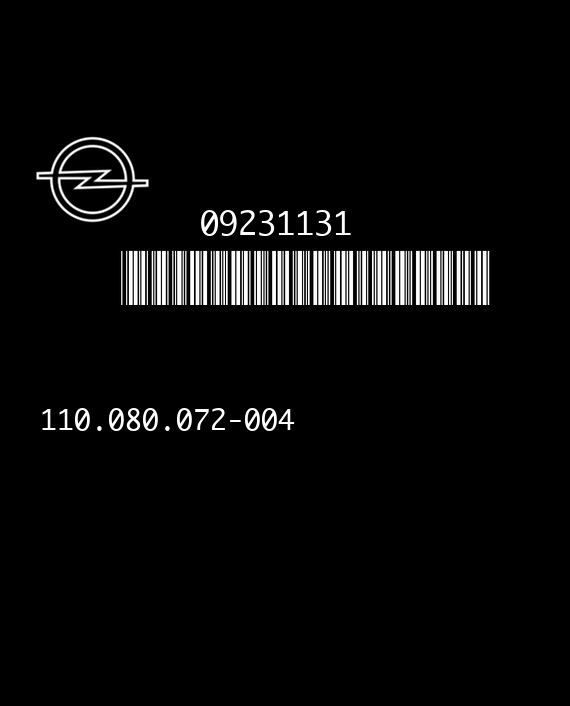 VDO 110.080.072-004 OPEL ASTRA G 09231131 FF