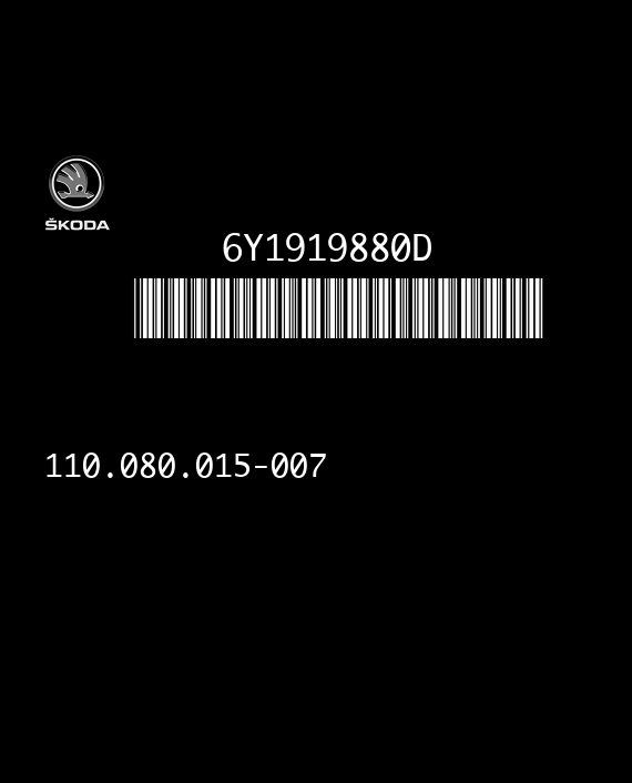 VDO 110.080.015-007 SKODA FABIA I 6Y1919880D V08