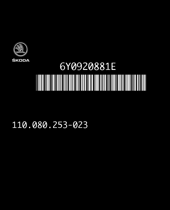 VDO 110.080.253-023 SKODA FABIA I 6Y0920881E