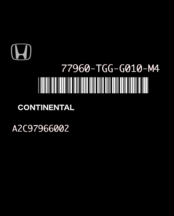 CONTINENTAL A2C97966002 HONDA ACCORD 77960-TGG-G010-M4
