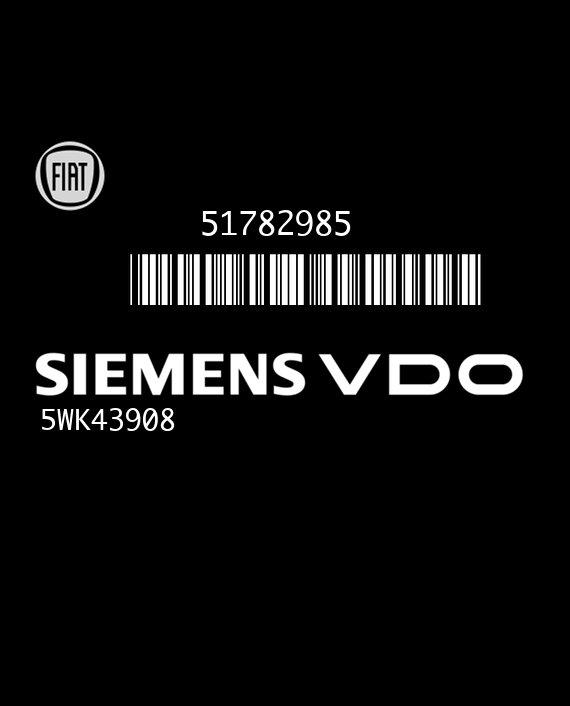 SIEMENS VDO 5WK43908 FIAT 500 51782985 EEPROM 95320