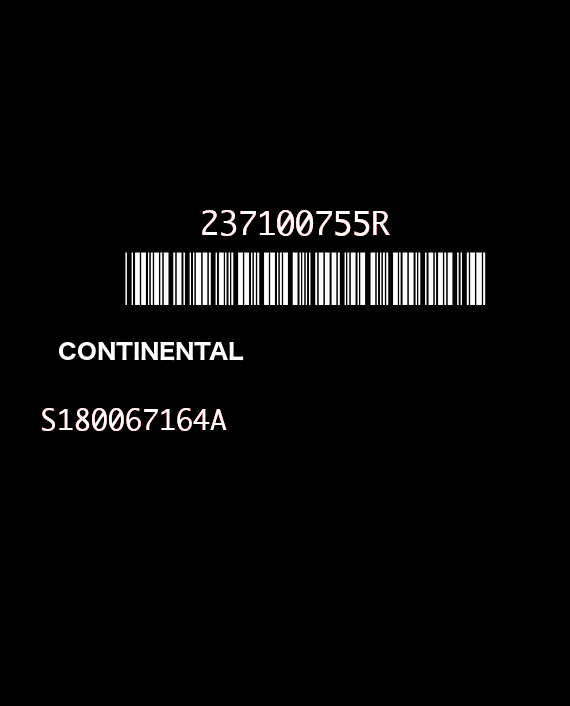 CONTINENTAL SID305 S180067164A RENAULT DACIA 237100755R 237101324R FLASH TC1766