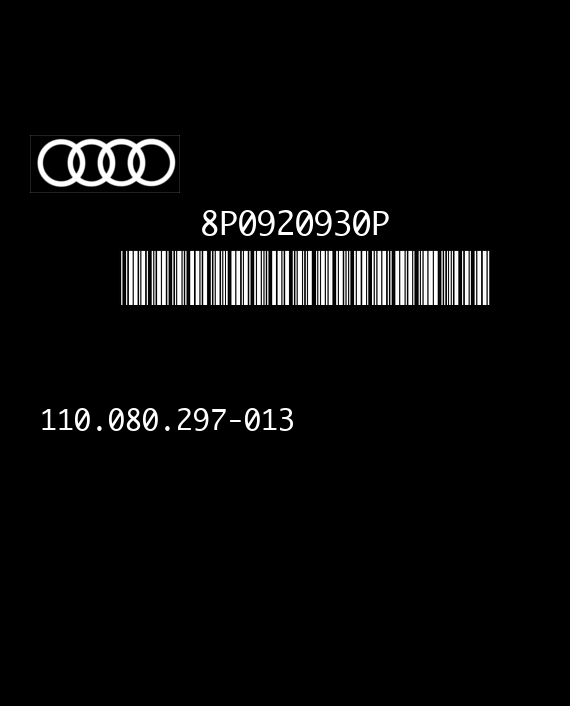 VDO 110.080.297-013 AUDI A3 8P0920930P