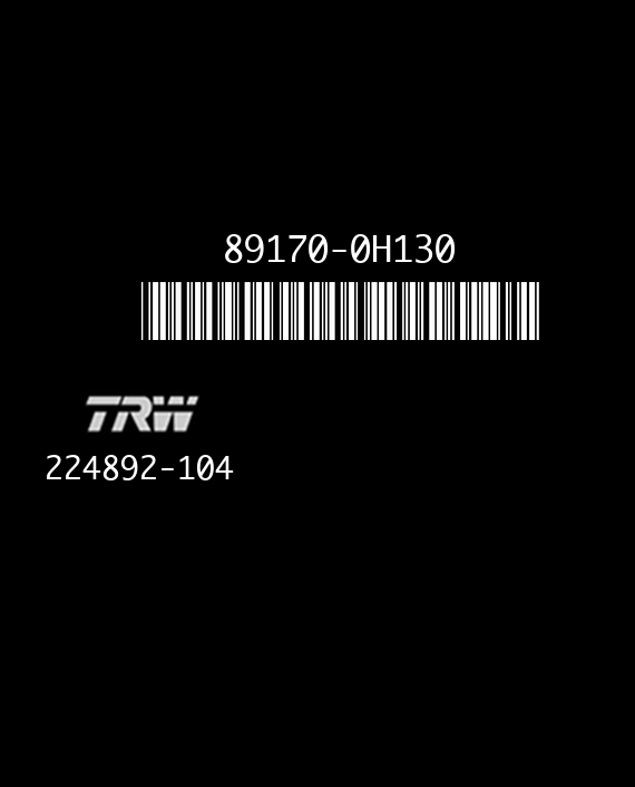 TRW 224892-104 TOYOTA AYGO CITROEN C1 PEUGEOT 108 89170-0H130 EEPROM 95160