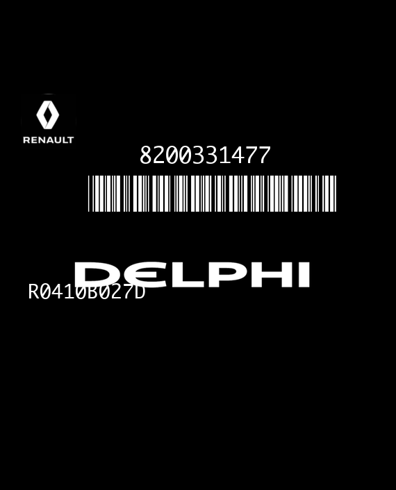 DELPHI TRW DDCR R0410B027D 81102D RENAULT CLIO II 1.5 DCI 65HP 8200331477 8200469333 EEPROM 95080