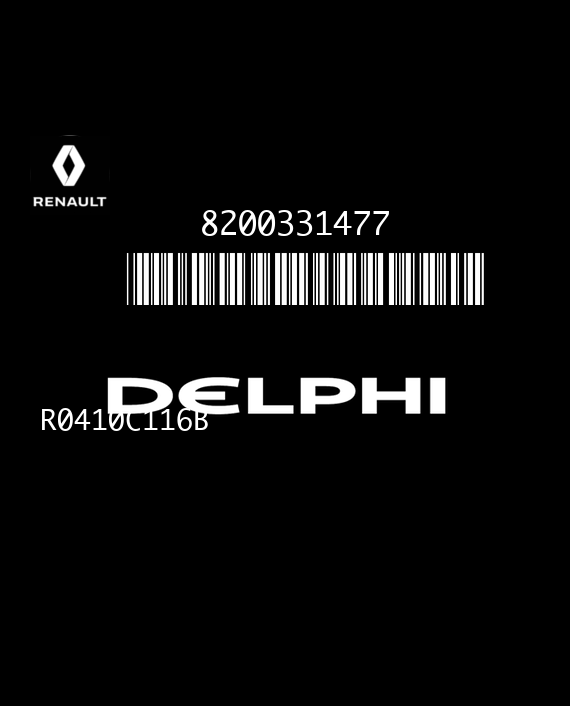 DELPHI TRW DDCR R0410C116B 81087B RENAULT CLIO II 1.5 DCI 80HP 8200331477 8200374168 EEPROM 95080