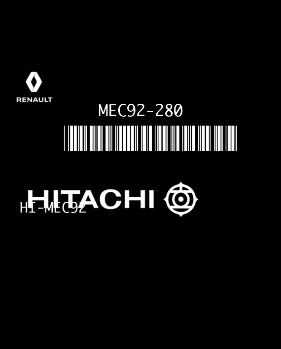 HITACHI HI-MEC92 MEC92-280 RENAULT LAGUNA III 2.0i 140HP 8200751451 8200847021 8200879741