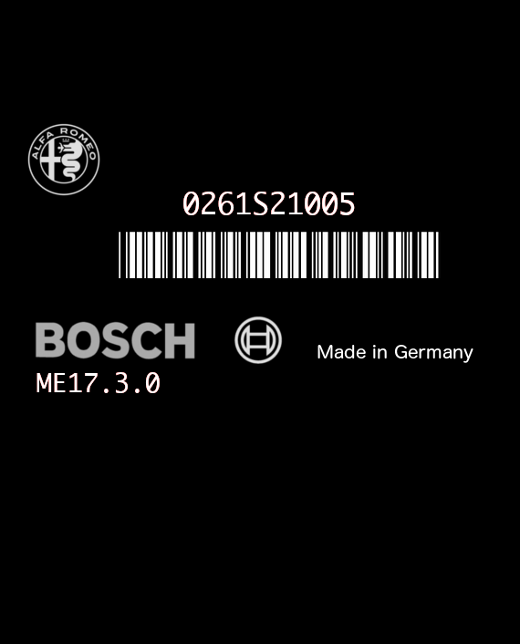 BOSCH ME17.3.0 0261S21005 ALFA-ROMEO GIULIETTA II 1.4i 88KW 120HP L4 16V 198A4000 46344293 10SW044632
