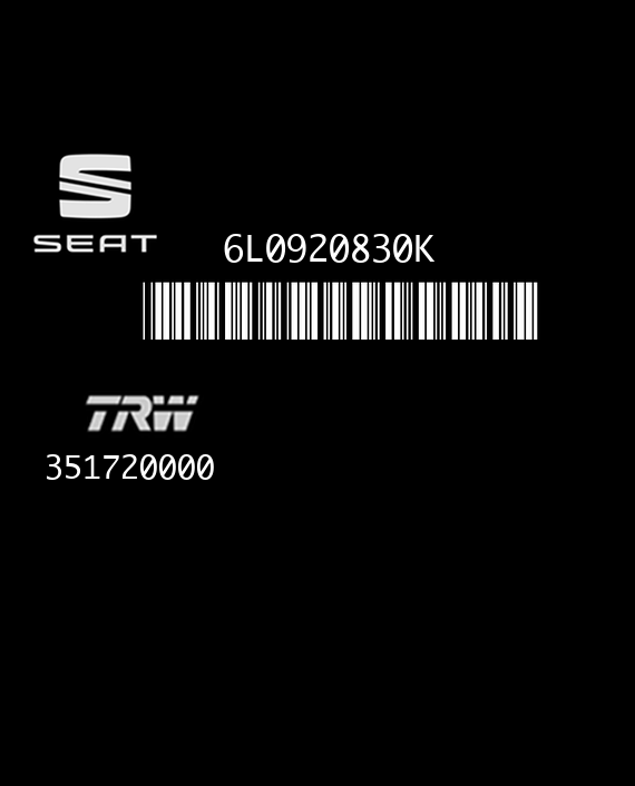 TRW 351720000 SEAT IBIZA III CORDOBA II 6L0920830K V01
