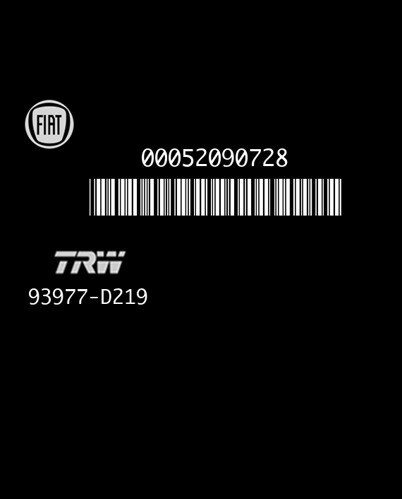TRW 93977-D219 FIAT TIPO II 00052090728 52090728 EEPROM 95640