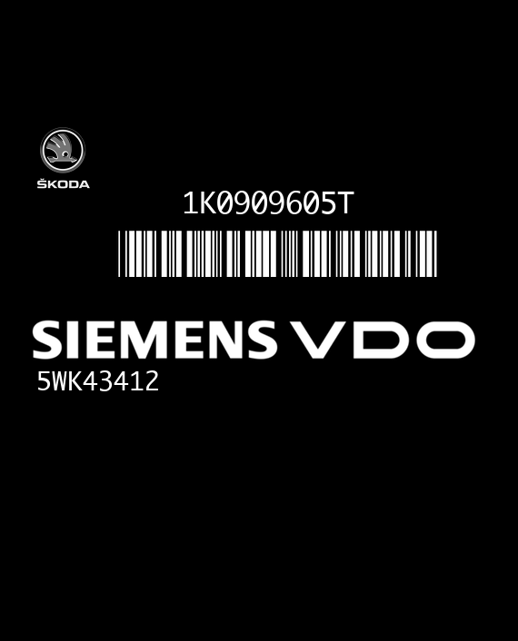 SIEMENS 5WK43412 SKODA OCTAVIA 1K0909605T VW8 05 H020 S2300 EEPROM 95160