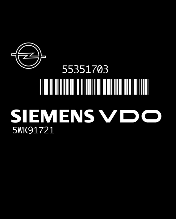 SIEMENS VDO SIMTEC 71 5WK91721 OPEL ZAFIRA I (A) 1.8i 92KW 125HP L4 16V Z18XE 2H9 55351703 S01005 - CAO100D1.DAT
