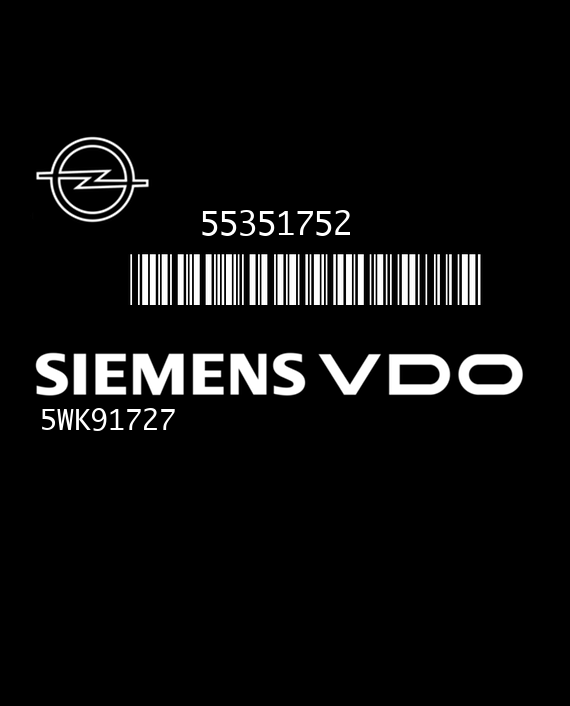 SIEMENS VDO SIMTEC 71 5WK91727 OPEL ZAFIRA I (A) 1.8i 92KW 125HP L4 16V Z18XE 2H9 55351752 S03007 - CAO100D1.DAT