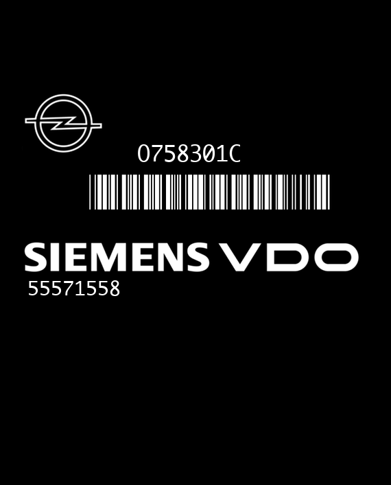 SIEMENS VDO SIMTEC 75.5 5WK9464 OPEL ASTRA III (H) 1.6i 85KW 115HP L4 16V Z16XER LDE 55571558 MU S11002 - O758301C CAO75830.DAT
