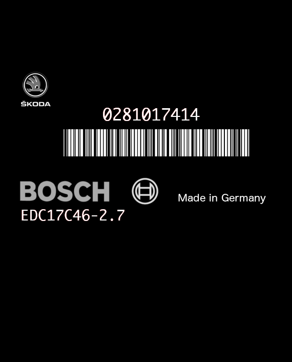 BOSCH EDC17C46-2.7 0281017414 SKODA SUPERB II (3T) 2.0 TDI 103KW 140HP L4 16V CFFB 03L906018BR 03L906018JC 1037509936 - 7129