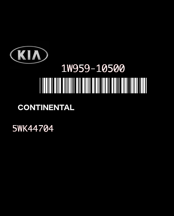 CONTINENTAL 5WK44704 MOBIS 1W959-10500 KIA RIO 95910-1W500