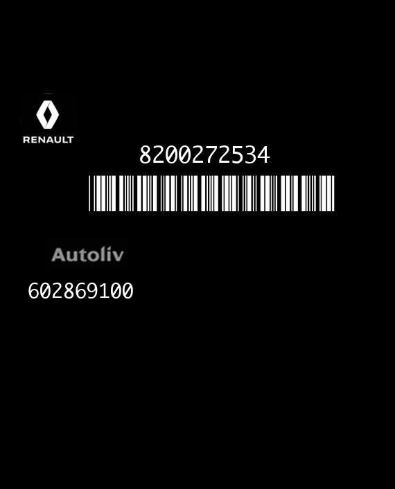 AUTOLIV 602869100 RENAULT TRAFIC II 8200272534 GM 93851701 AC