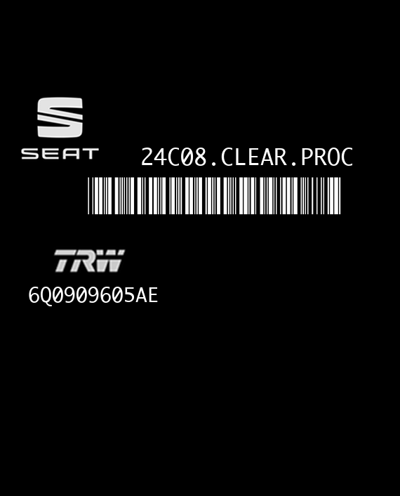 TRW 391003 SEAT IBIZA CORDOBA 6Q0909605AE VW5 INDEX 08 EEPROM 24C08