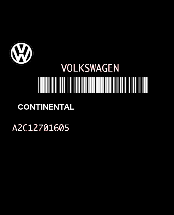 CONTINENTAL A2C12701605 VOLKSWAGEN GOLF VII 5Q0959655BJ VW21 05 HW 006 SW 0339