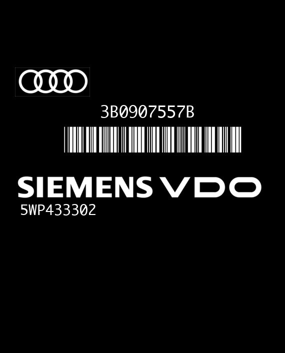 SIEMENS SIMOS 5WP433302 AUDI A4 I (8D) 1.6i 74KW 100HP L4 8V AHL 3B0907557B 0170043010000 - D03