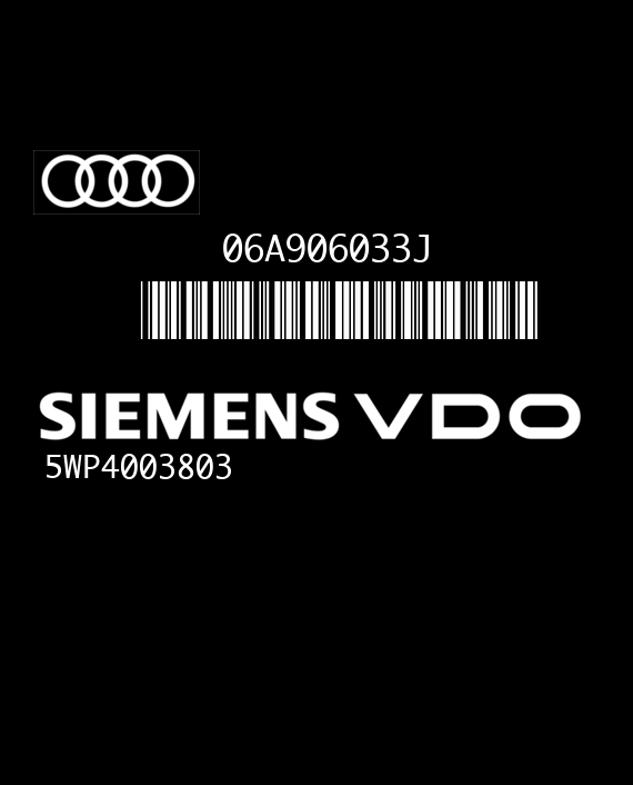 SIEMENS SIMOS 3.3A 5WP4003803 AUDI A3 I (8L) 1.6i 75KW 102HP L4 8V AVU 06A906033J S338038000000 - 3488