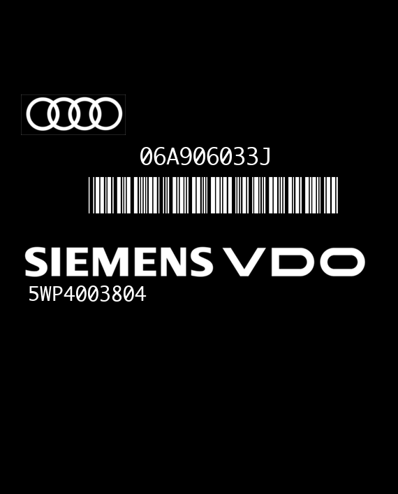 SIEMENS SIMOS 3.3A 5WP4003804 AUDI A3 I (8L) 1.6i 75KW 102HP L4 8V AVU 06A906033J S338038000000 - 3488
