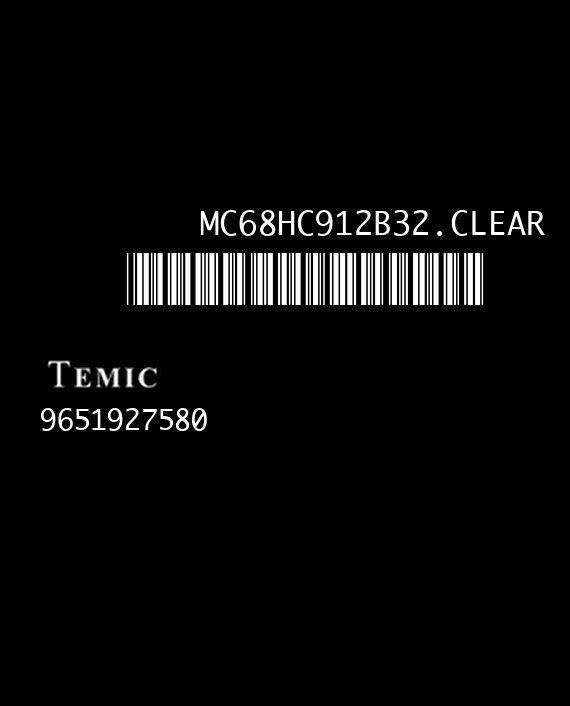 TEMIC 2903B1 CITROEN C3 9651927580 EEPROM MC68HC912B32