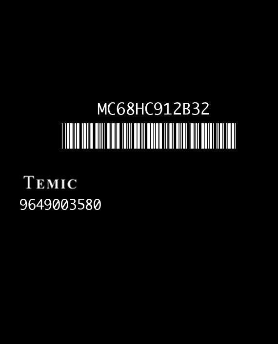 TEMIC 7142A4 CITROEN C2 9649003580 EEPROM MC68HC912B32 MASK 4J54E