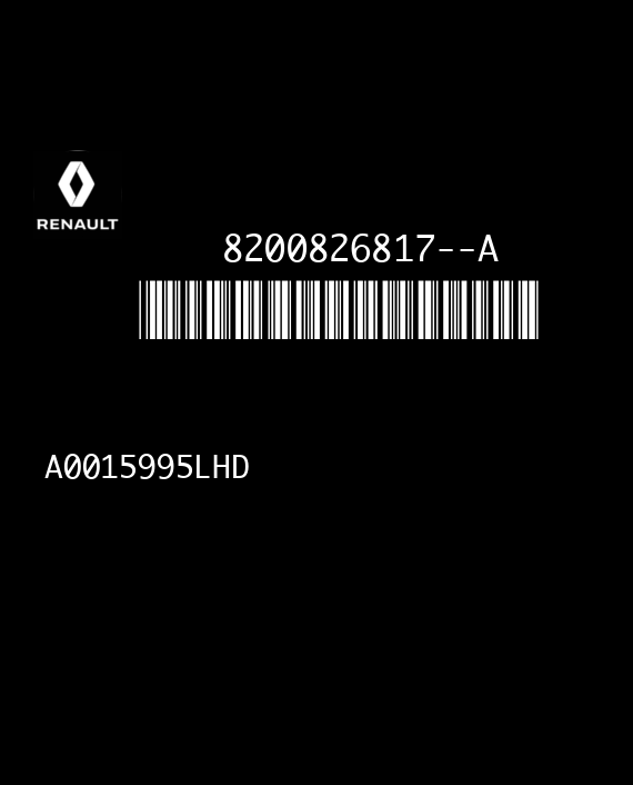 PAS TRW A0015995LHD RENAULT CLIO III MODUS I 8200826817--A 8200826817A 8200826817-A EEPROM 24C16