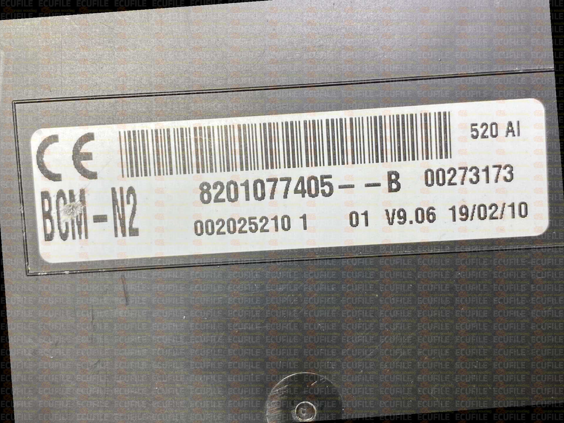 JOHNSON CONTROLS BCM-N2 0020252101 RENAULT KANGOO II 8201077405--B V9.06
