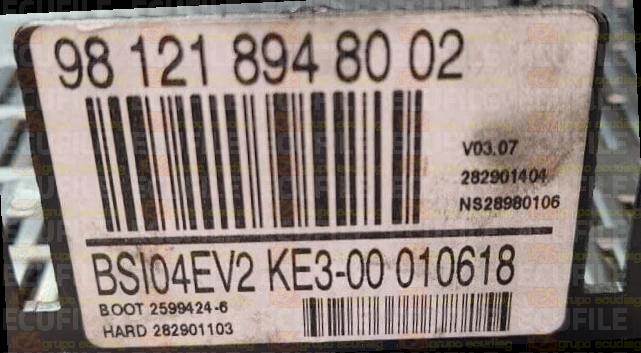 JOHNSON CONTROLS BSI04EV2 KE3-00 282901103 CITROEN BERLINGO II PEUGEOT PARTNER 9812189480 SW 9892616580 - 71.36 SIGNATURE 37.59