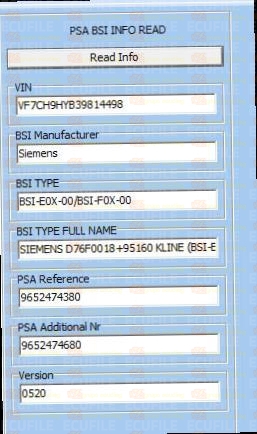 SIEMENS BSI E01-00 S118085320D CITROEN XSARA PICASSO I 9652474680 HG 151E