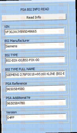 SIEMENS BSI E03-00 S118085120F CITROEN BERLINGO II PEUGEOT PARTNER 9657999880 BG 1120