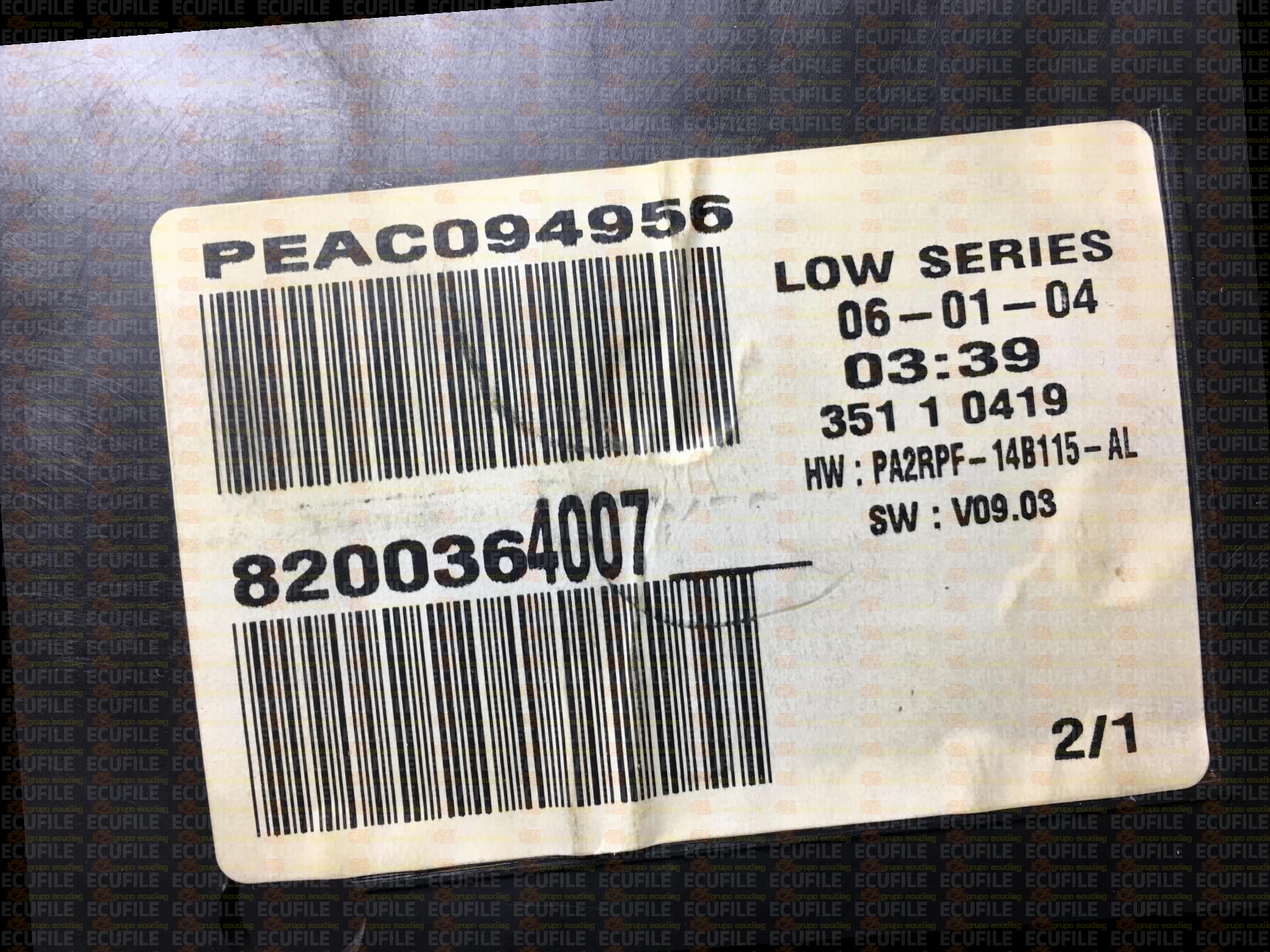 VISTEON PA2RPF-14B115-AL RENAULT MEGANE II 8200364007